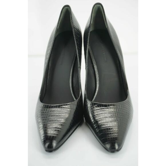 Alexander Wang black Lizzard Ine Wedge Heel Pointy Toe Pumps Size 36 New $595 - Picture 4 of 10